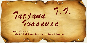 Tatjana Ivošević vizit kartica